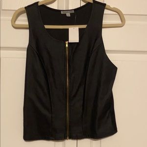 New charlotte russe black zip top tank large